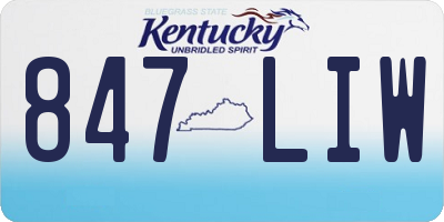 KY license plate 847LIW