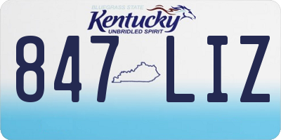 KY license plate 847LIZ
