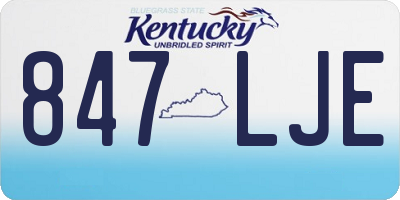KY license plate 847LJE