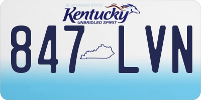 KY license plate 847LVN