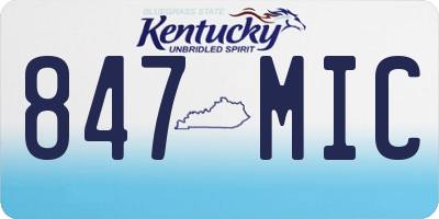 KY license plate 847MIC