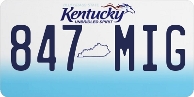 KY license plate 847MIG