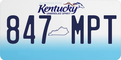 KY license plate 847MPT