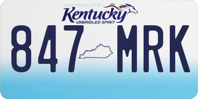 KY license plate 847MRK