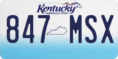 KY license plate 847MSX