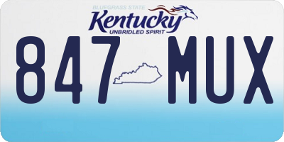 KY license plate 847MUX