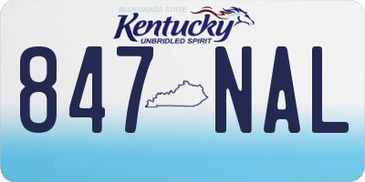 KY license plate 847NAL