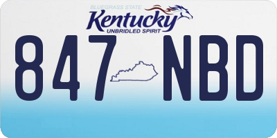 KY license plate 847NBD