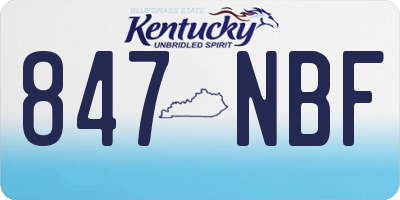 KY license plate 847NBF