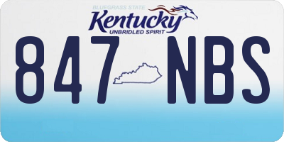 KY license plate 847NBS