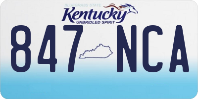 KY license plate 847NCA
