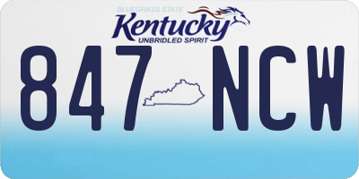 KY license plate 847NCW