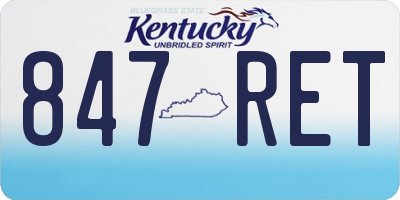 KY license plate 847RET