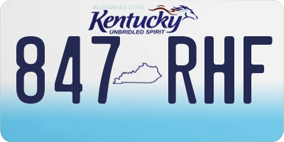KY license plate 847RHF