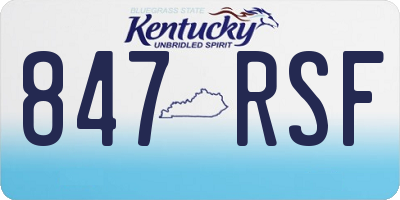 KY license plate 847RSF