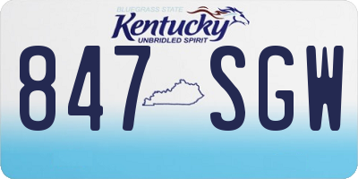 KY license plate 847SGW