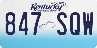 KY license plate 847SQW