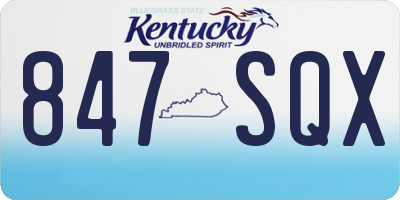 KY license plate 847SQX