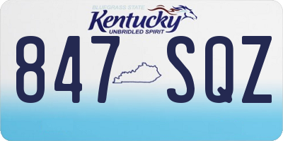 KY license plate 847SQZ