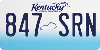 KY license plate 847SRN