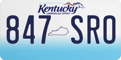 KY license plate 847SRO