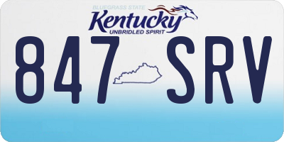 KY license plate 847SRV