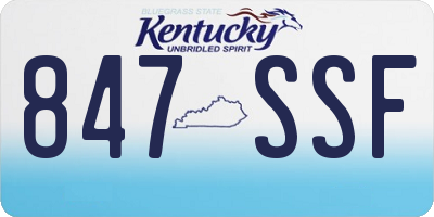 KY license plate 847SSF
