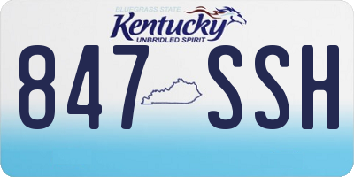 KY license plate 847SSH