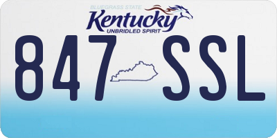 KY license plate 847SSL