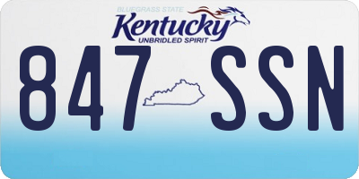 KY license plate 847SSN