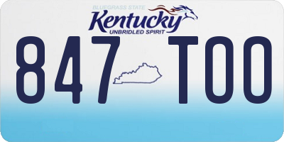 KY license plate 847TOO