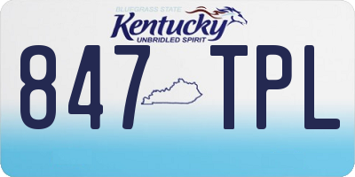 KY license plate 847TPL