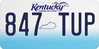KY license plate 847TUP
