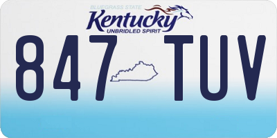KY license plate 847TUV