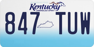 KY license plate 847TUW