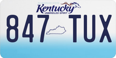 KY license plate 847TUX