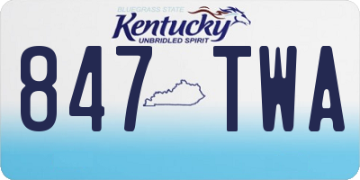KY license plate 847TWA