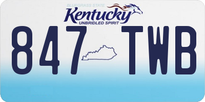 KY license plate 847TWB