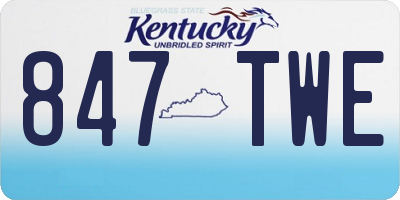 KY license plate 847TWE