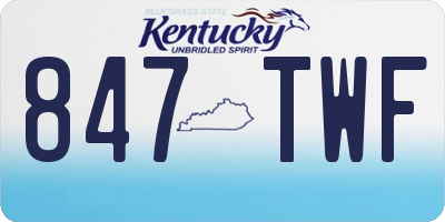 KY license plate 847TWF