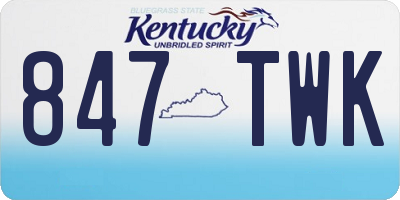 KY license plate 847TWK