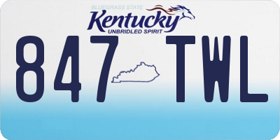 KY license plate 847TWL