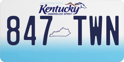 KY license plate 847TWN