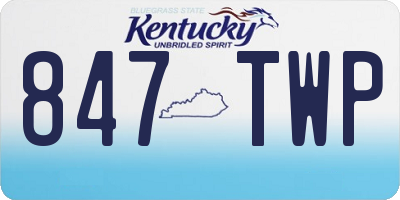 KY license plate 847TWP