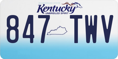 KY license plate 847TWV