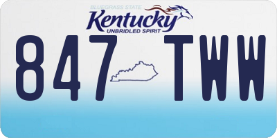 KY license plate 847TWW