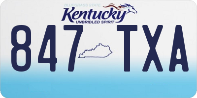 KY license plate 847TXA