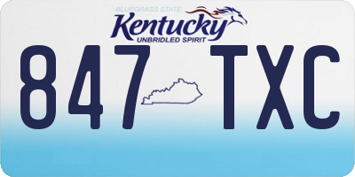 KY license plate 847TXC