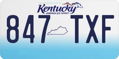 KY license plate 847TXF