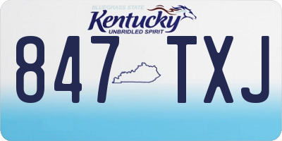 KY license plate 847TXJ